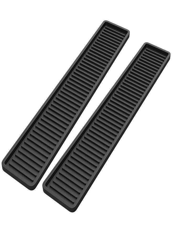 STORE 2508 2 Pcs Silicone Kitchen Sink Long Holder Tray 41.3 x 8.7 Cm, Vanity & Bathroom Organizer, Bar Coffee Service Mat - Image 1
